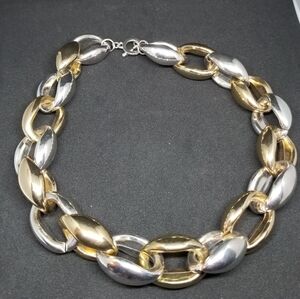 Elegant Gold and Silver Chain Necklace